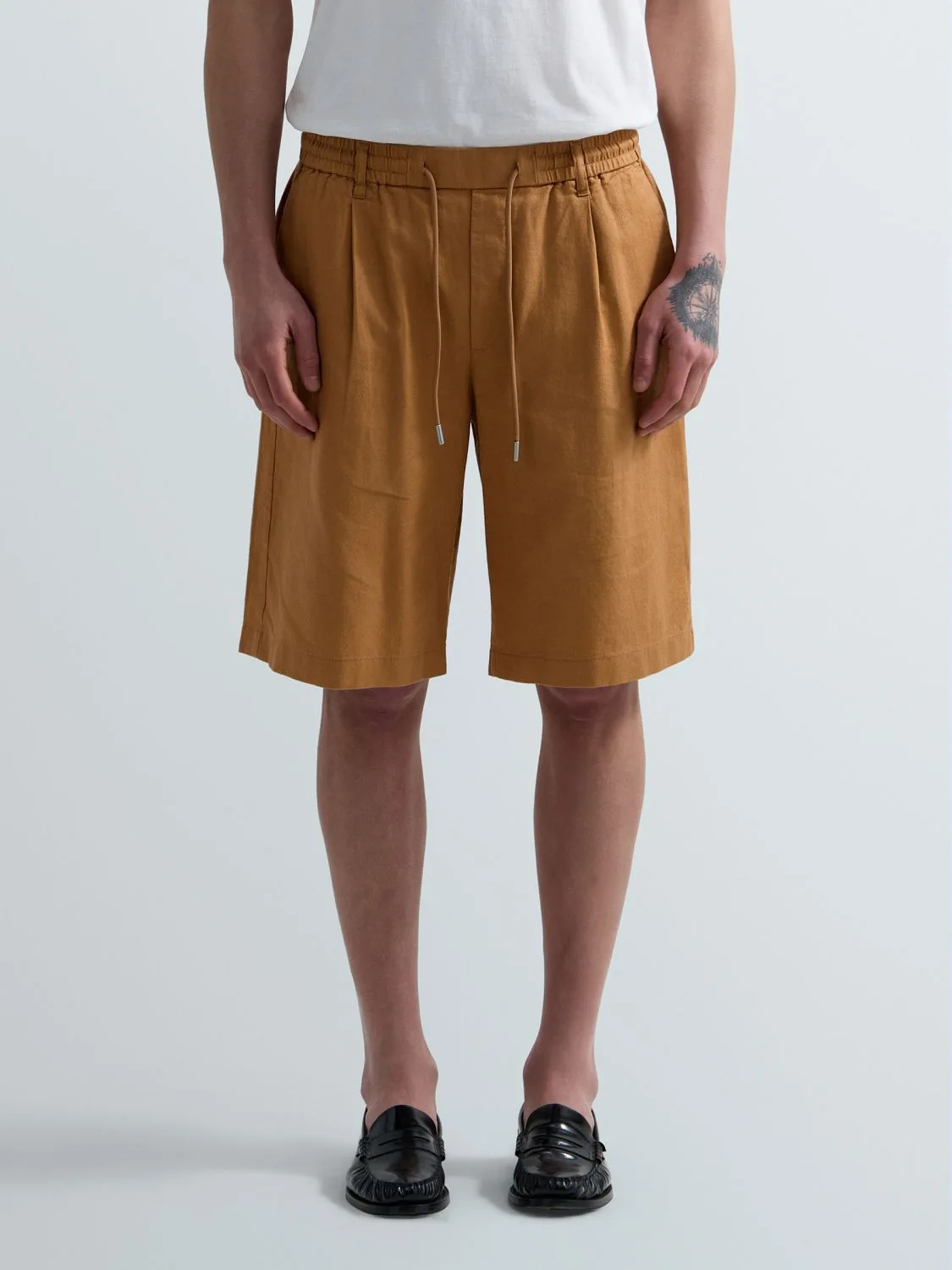 REPLAY REGULAR-FIT LINEN AND COTTON SHORTS M9066 .000.85500 SAHARA 2