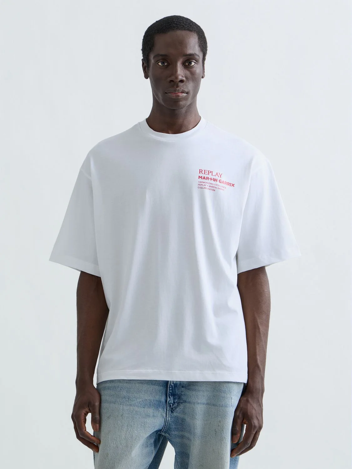 REPLAY REPLAY X MARTIN GARRIX T-SHIRT WITH GRAPHIC AND LOGO M005W .002.00QM9 NATURAL WHITE 2