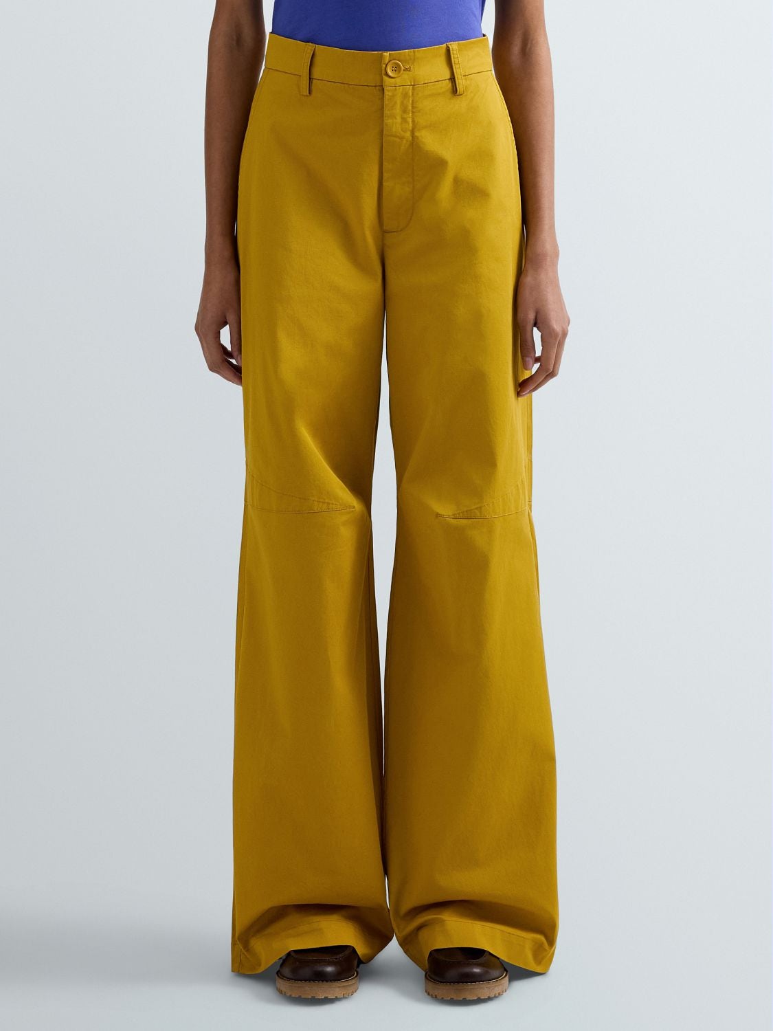 WIDE-LEG-HOSE AUS ELASTISCHEM TWILL