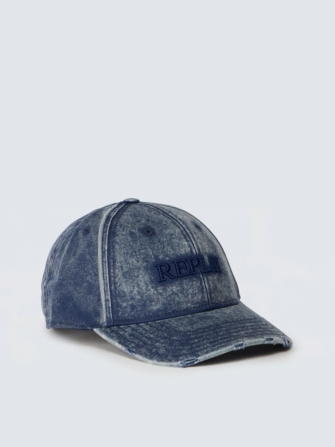 REPLAY DISTRESSED HAT WITH LOGO AX4161.006.A0113H BLUEBERRY 1