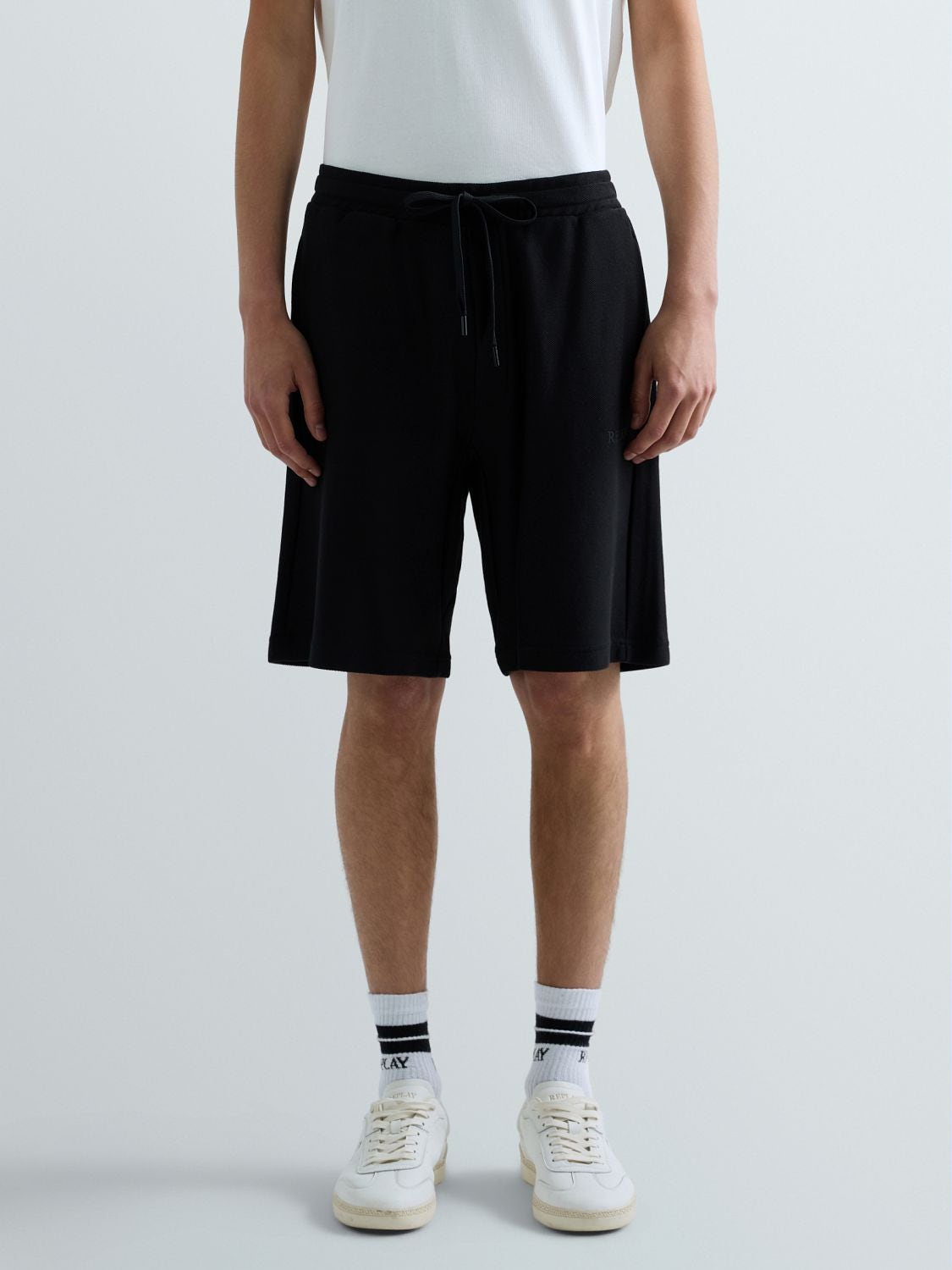 REPLAY REGULAR-FIT JERSEY SHORTS M9064 .000.24036 BLACK 2