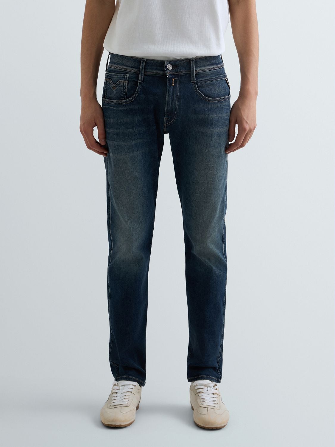 REPLAY ANBASS SLIM-FIT JEANS M914E .000.661 604 DARK BLUE 2