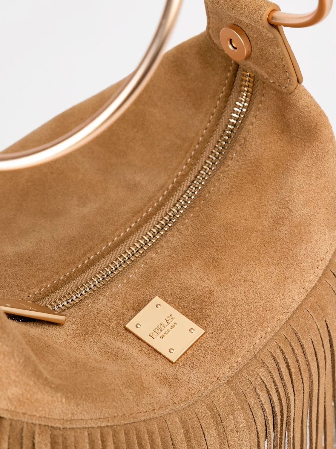 Suede bag with fringes Tannin | Replay Jeans