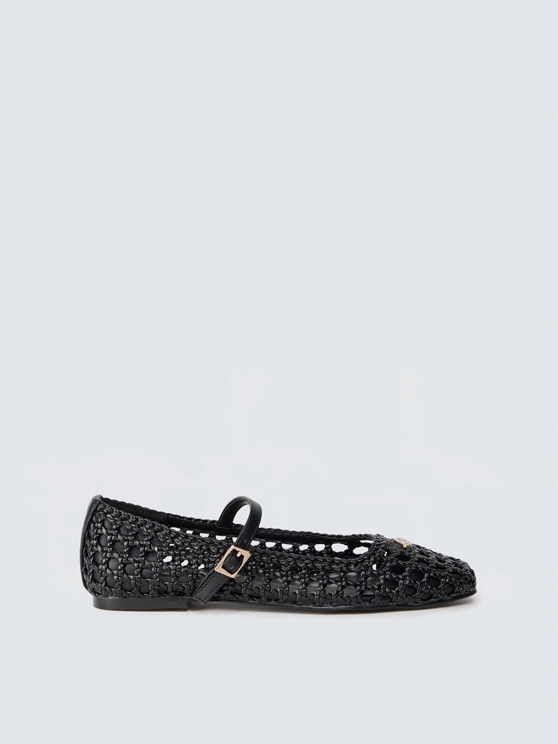 REPLAY SABINE CLASS BALLET FLATS WITH WOVEN DETAILING GWB23 .000.C0025S BLACK 1