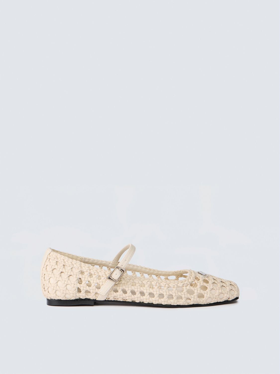 REPLAY SABINE CLASS BALLET FLATS WITH WOVEN DETAILING GWB23 .000.C0025S WHITE 1