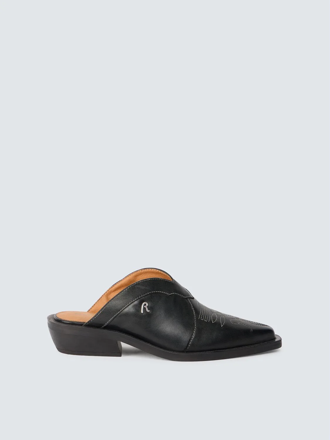 REPLAY VIOLET TONAL LEATHER MULES GWN99 .000.C0010L BLACK 1