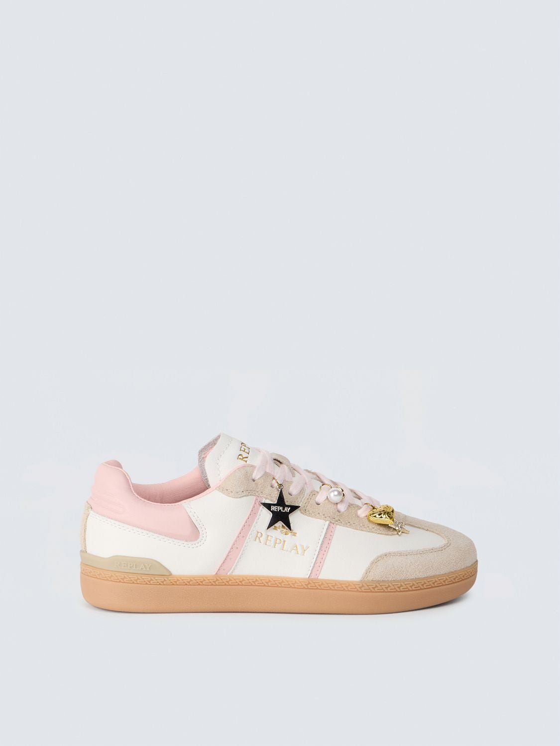 REPLAY CHARM PYPER W CLOUD LEATHER SNEAKERS GWSD8 .000.C0016L BEIGE WHITE 1