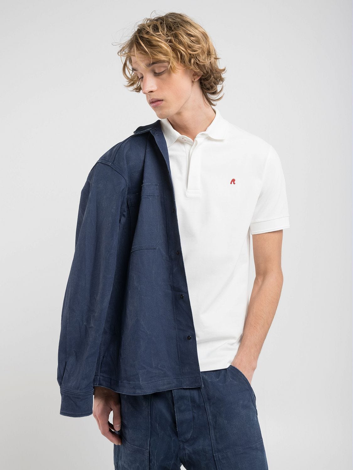 送料込★REPLAY★M3003.000.20623 ポロシャツ Regular-fit polo-shirt with embroidery Off white | Replay Jeans