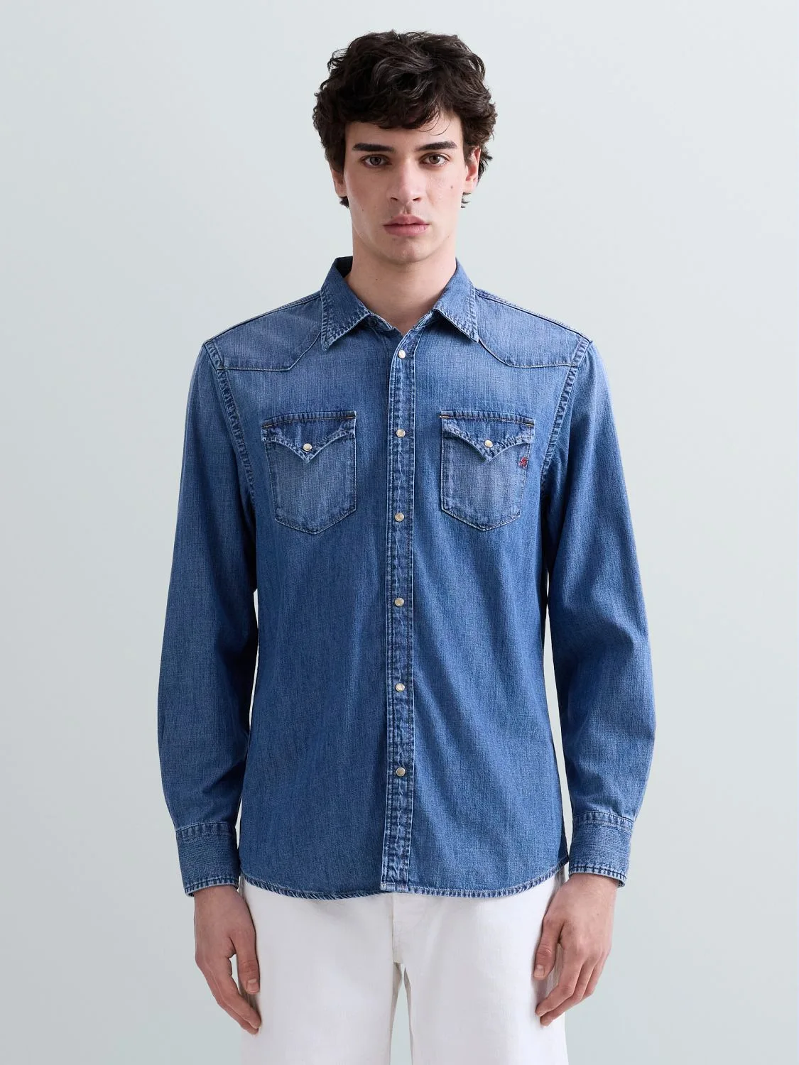 REPLAY WESTERN DENIM SHIRT M4023T.000.26C 10B MEDIUM BLUE 2