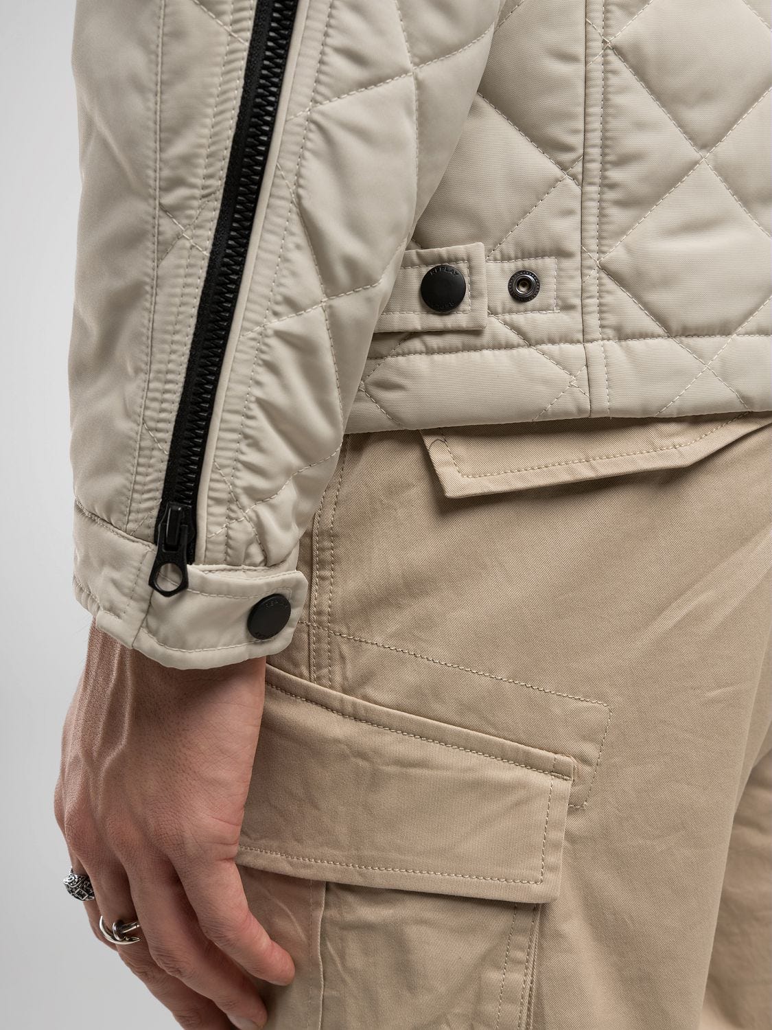 Full-zip technical fabric jacket Sand | Replay Jeans
