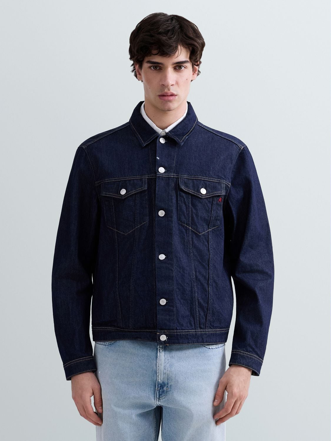 REPLAY INDIGO DENIM JACKET MV880 .000.795 07A DARK BLUE 2
