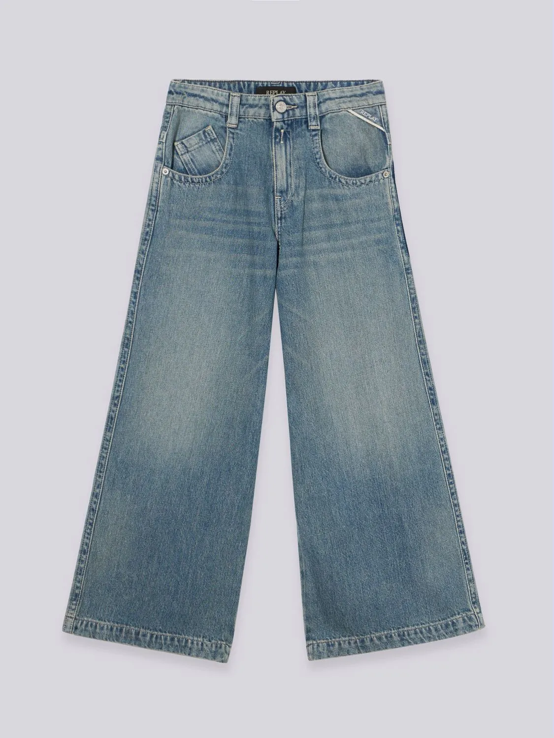 【SCENERITY】Deep blue rag wide jeans Isodhe wide-leg jeans Light blue | Replay Jeans