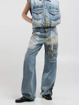 WE ARE REPLAY MULTI-POCKET WIDE-LEG JEANS
