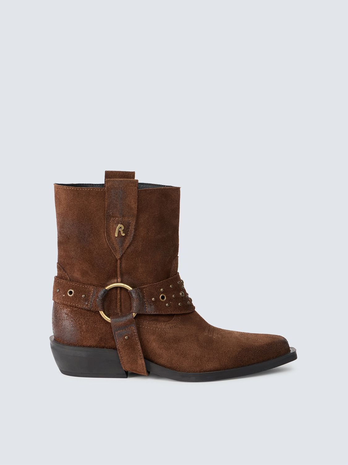 REPLAY VIOLET SUEDE TEXAN BOOTS GWN99 .000.C0009L CHOCOLATE 1