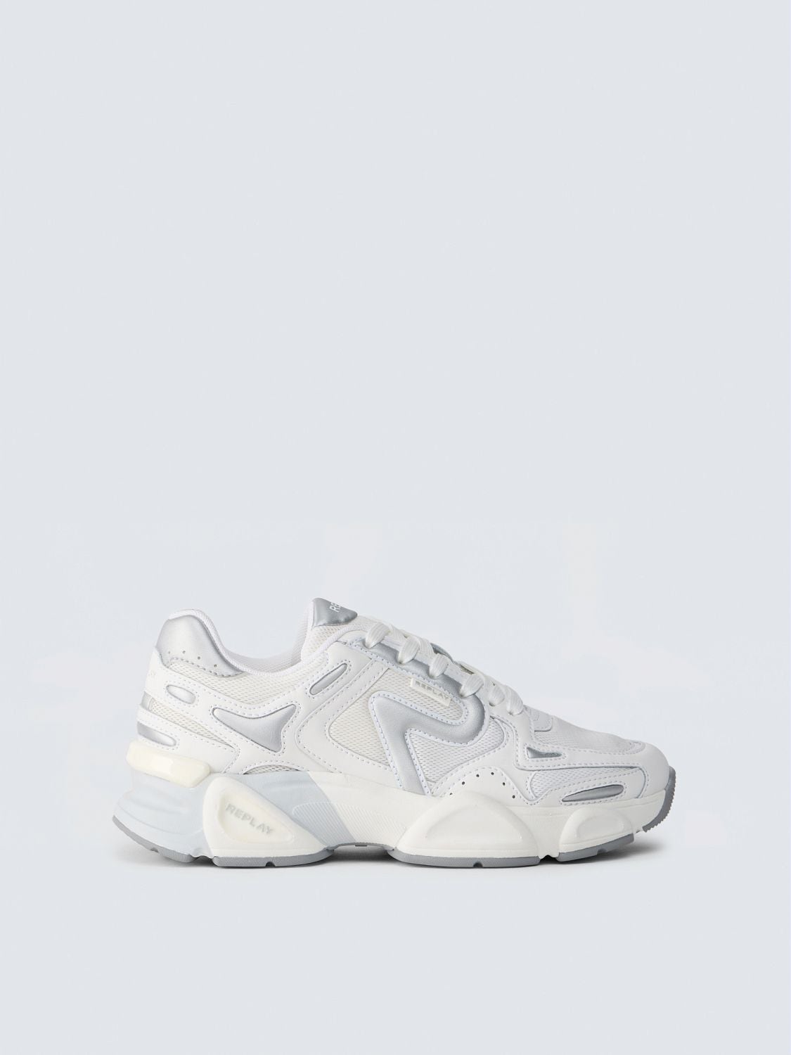 REPLAY DESTINY W UNITY LACE-UP SNEAKERS GWS9N .000.C0021T WHITE SILVER 1
