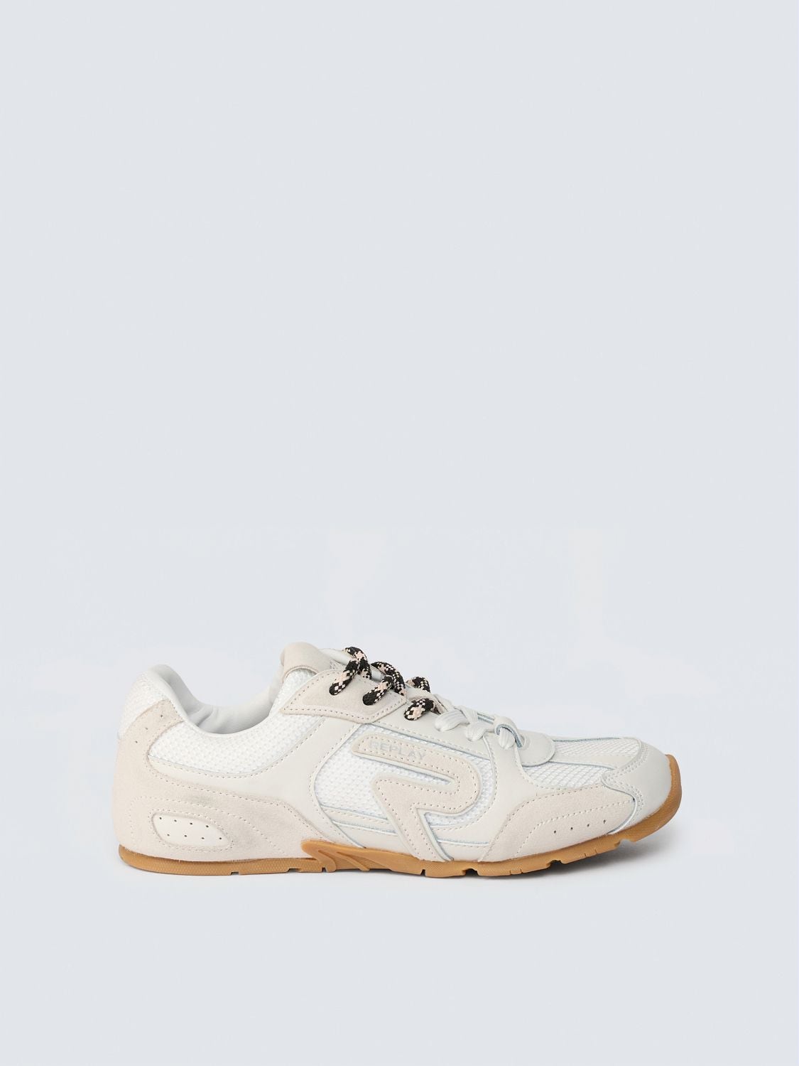REPLAY KANDIX ONE LEATHER AND MESH SNEAKERS GWSM9 .000.C0001L OFF WHITE 1