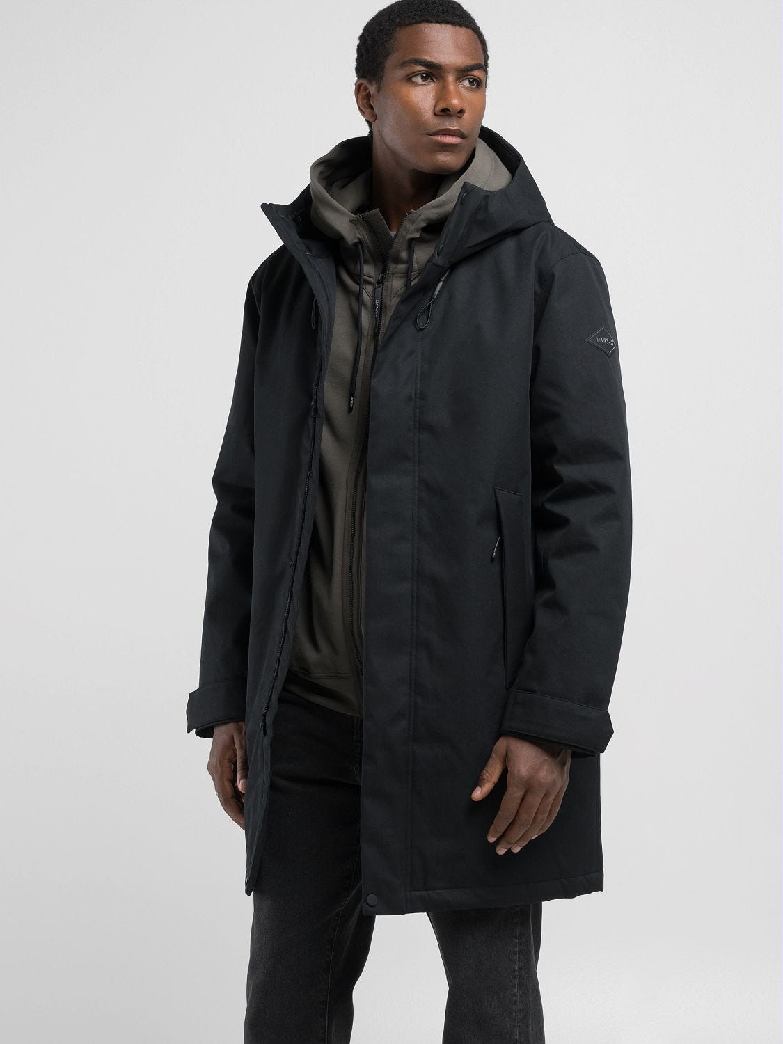 Cotton-blend hooded parka Black | Replay Jeans