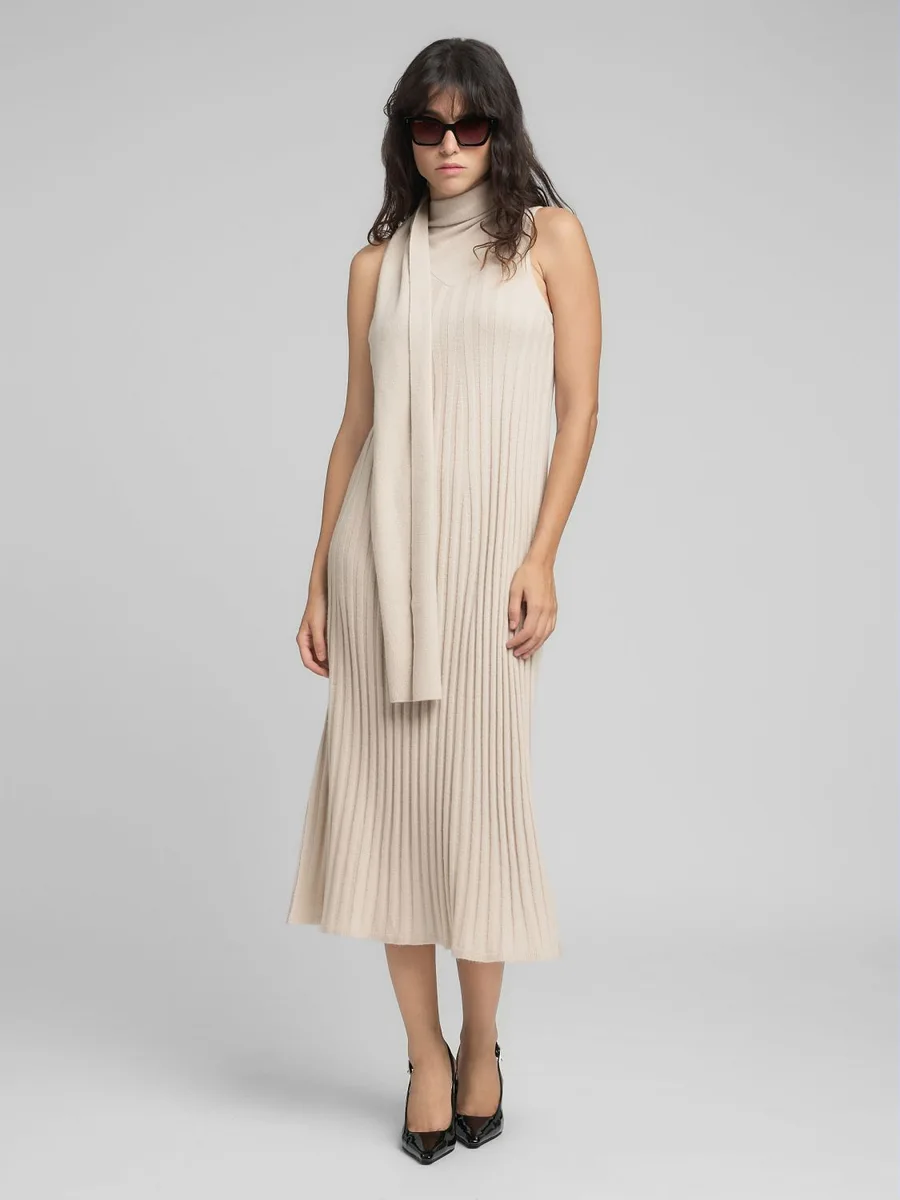 SCARF NECK MIDI DRESS main product photo