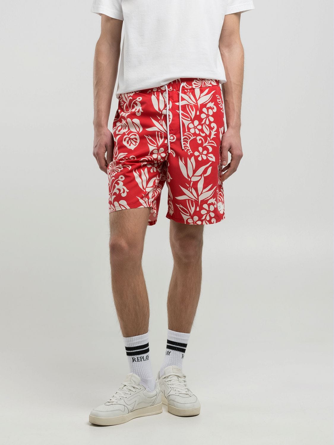 ★RONRON★ SIDE FLORAL TRACK SHORT PANTS 10110459040-ron-jon-pink-