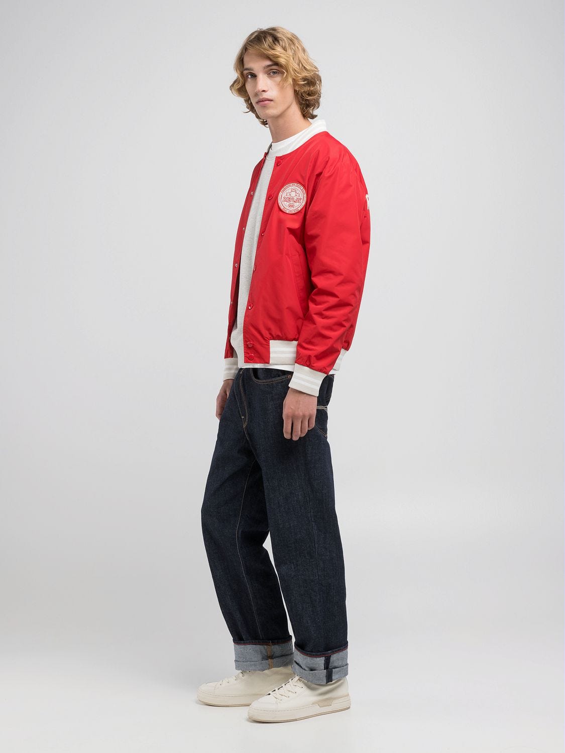 Varsity bomber jacket Imperial red | Replay Jeans Varsity bomber jacket Imperial red | Replay Jeans