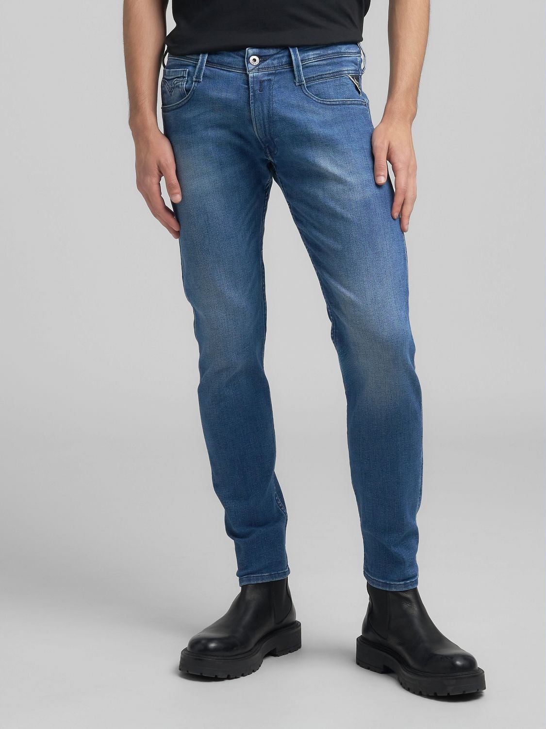 REPLAY ANBASS SLIM-FIT JEANS M914  .000.261 C39 MEDIUM BLUE 2