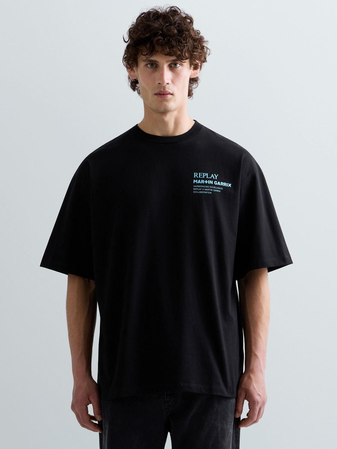 REPLAY REPLAY X MARTIN GARRIX T-SHIRT WITH GRAPHIC AND LOGO M005W .002.00QM9 BLACK 2