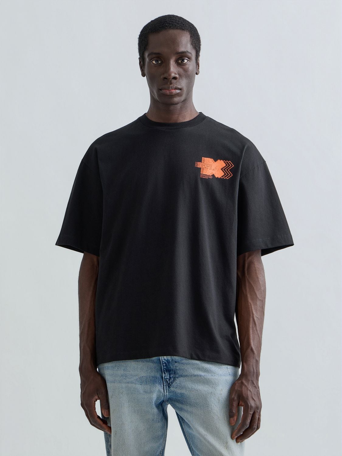 REPLAY REPLAY X MARTIN GARRIX T-SHIRT WITH FRONT AND BACK LOGO M005W .006.00QM9 BLACK 2