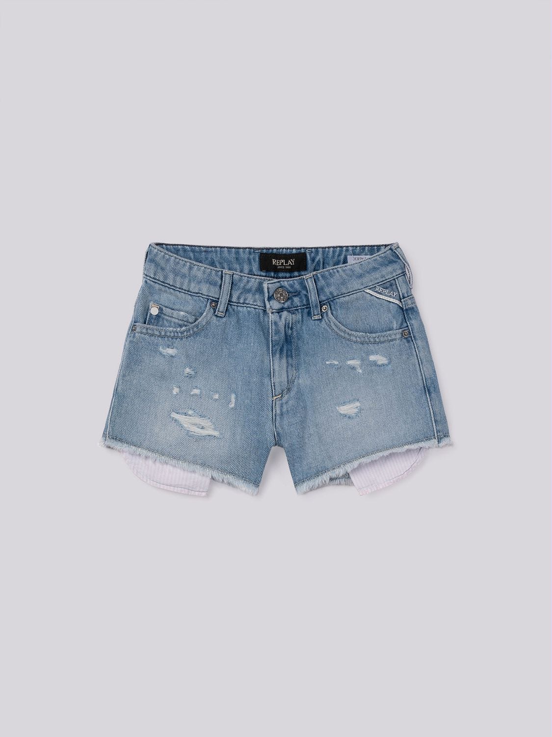 Jerin boy-fit shorts Light blue | Replay Jeans