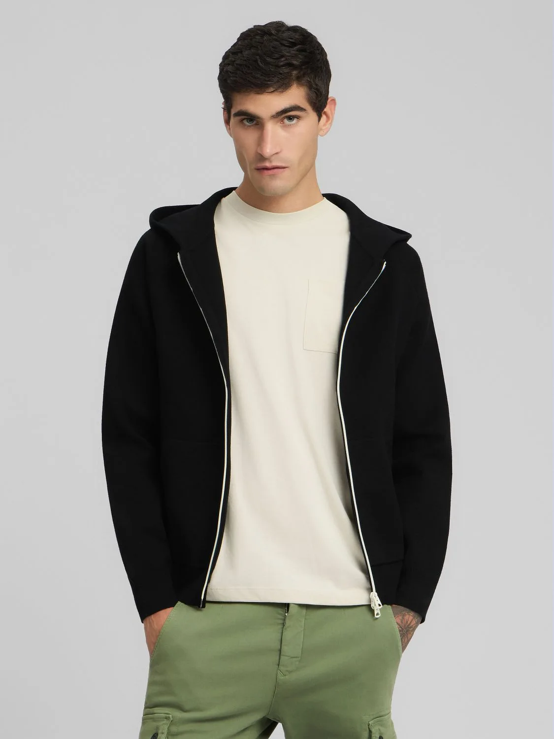 REPLAY HOODY WITH FLOCKED PRINT UK4879.000.G23896 BLACK 2