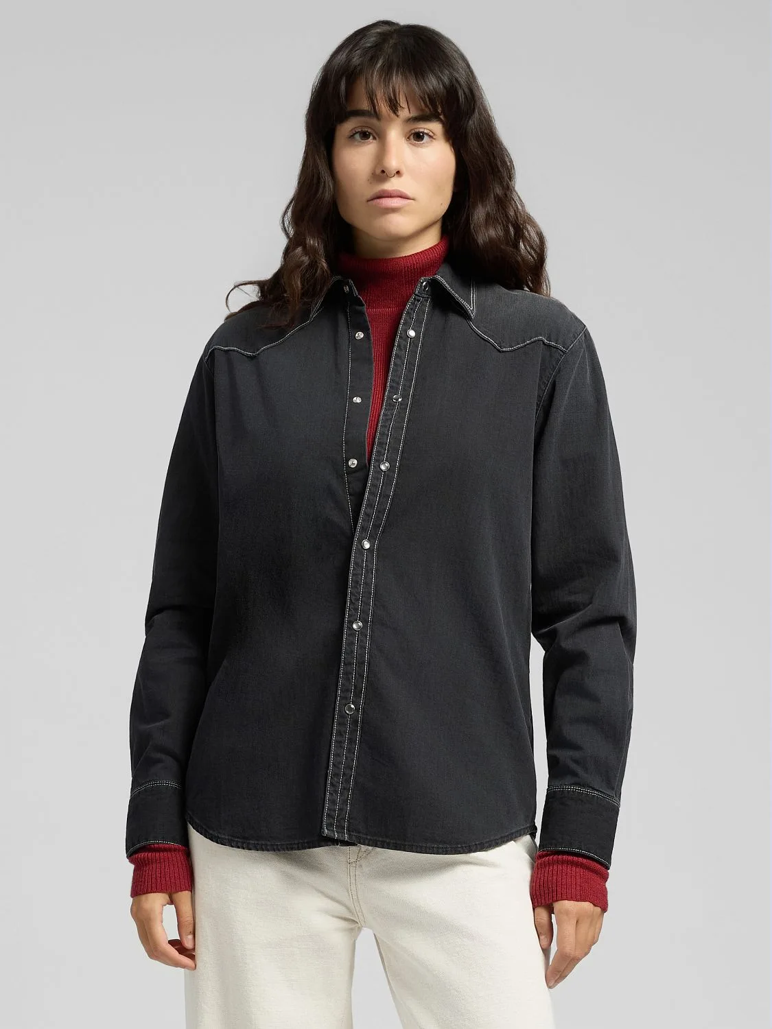 REPLAY BLACK DENIM WESTERN SHIRT W2362C.000.154 93B BLACK 2