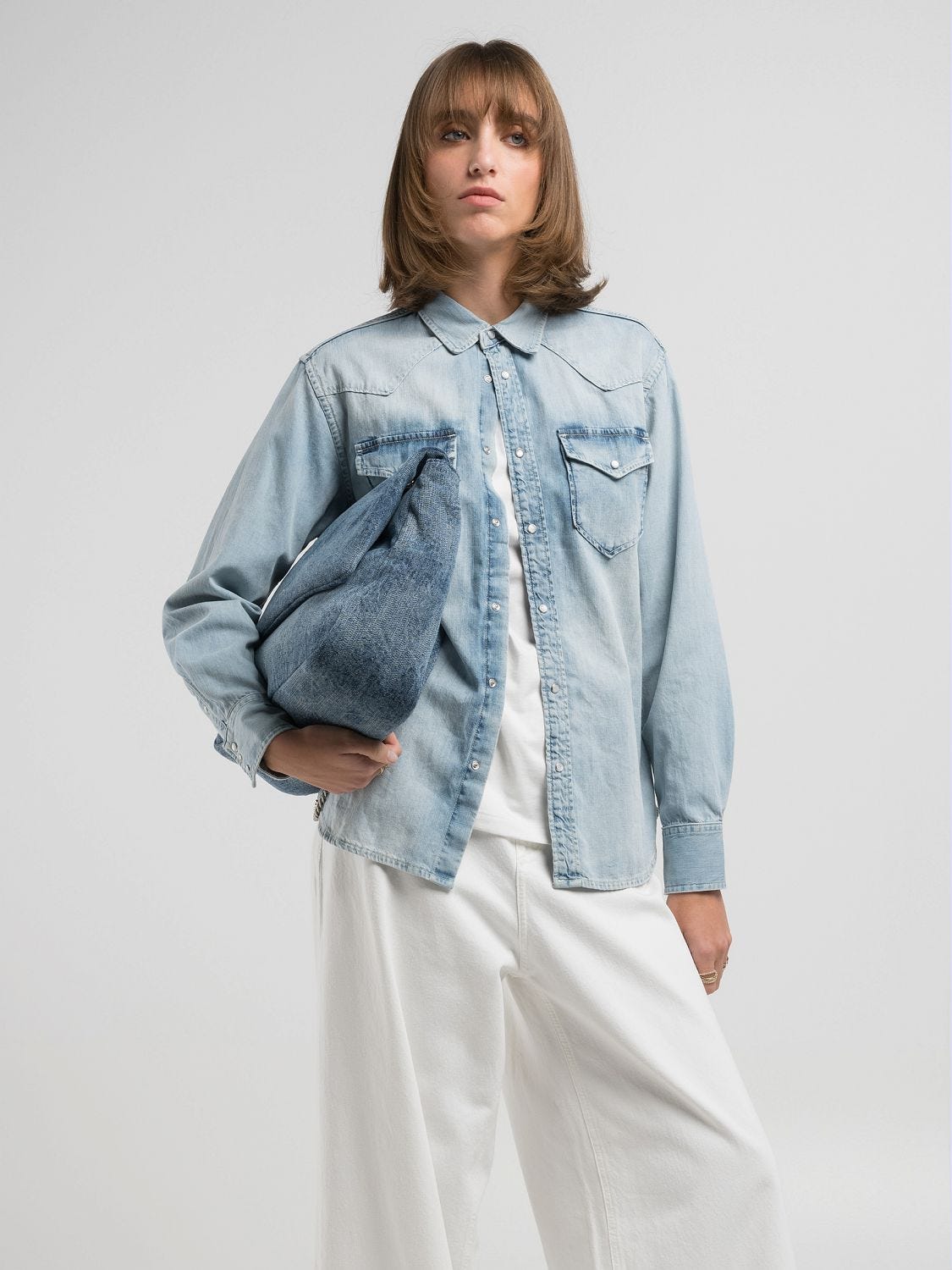 【2plan】Forum Denim Over Shirt Waist vs hip Denim Forum Shirt : r/Aritzia