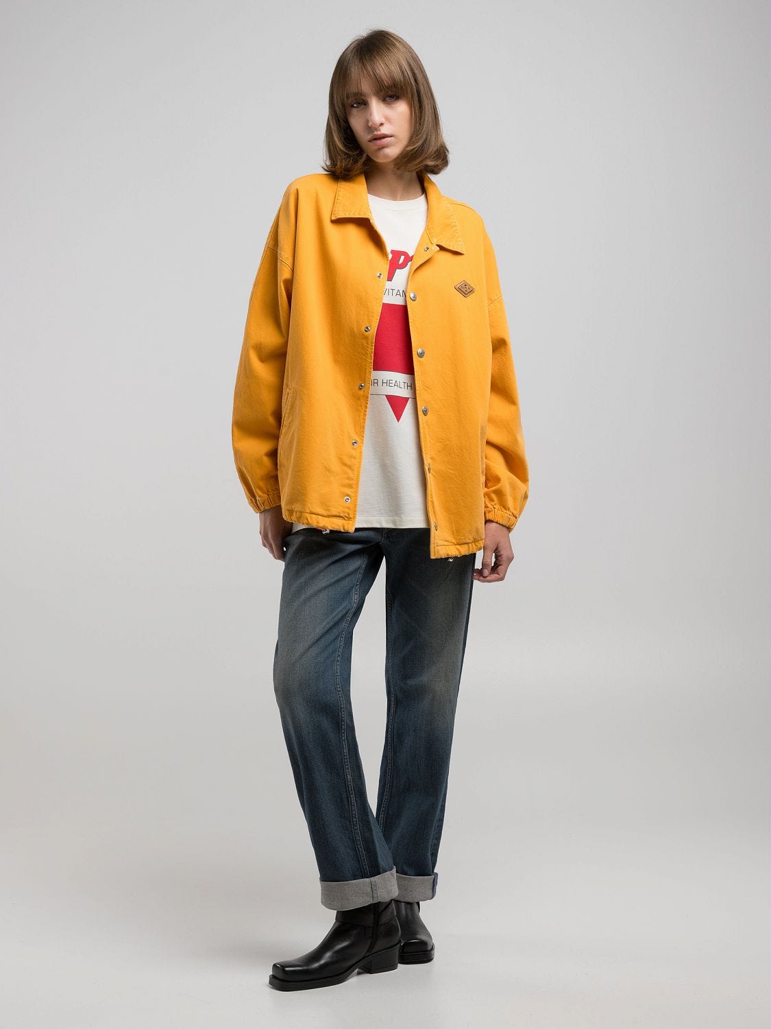 アウターその他 FERRARI Tie-dye denim jacket Yellow Ferrari Yellow Tie-dye Denim Jacket for Women Online USA at