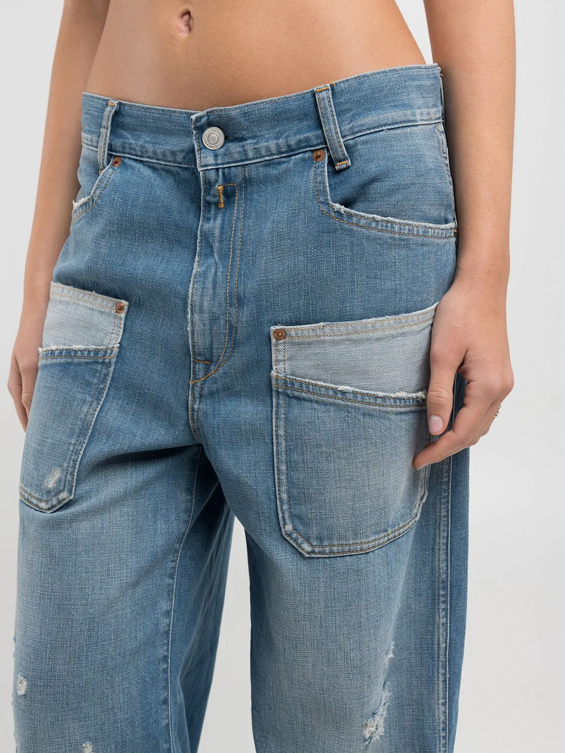 【KOOLOSET】Snap Wide Washed Denim Snap Wide Black Washed Denim (1color) - kooloset