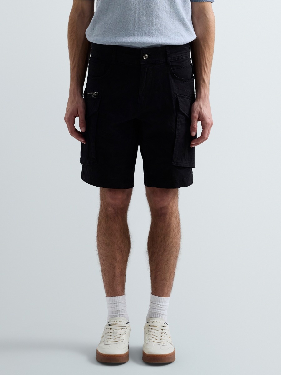 REPLAY JOE COTTON SHORTS M9907 .000.84387 BLACK 2