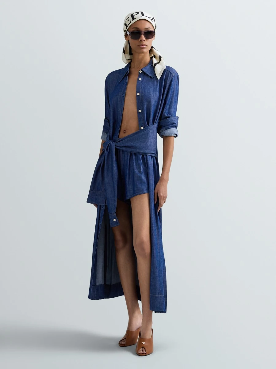 LONG DENIM SHIRT DRESS