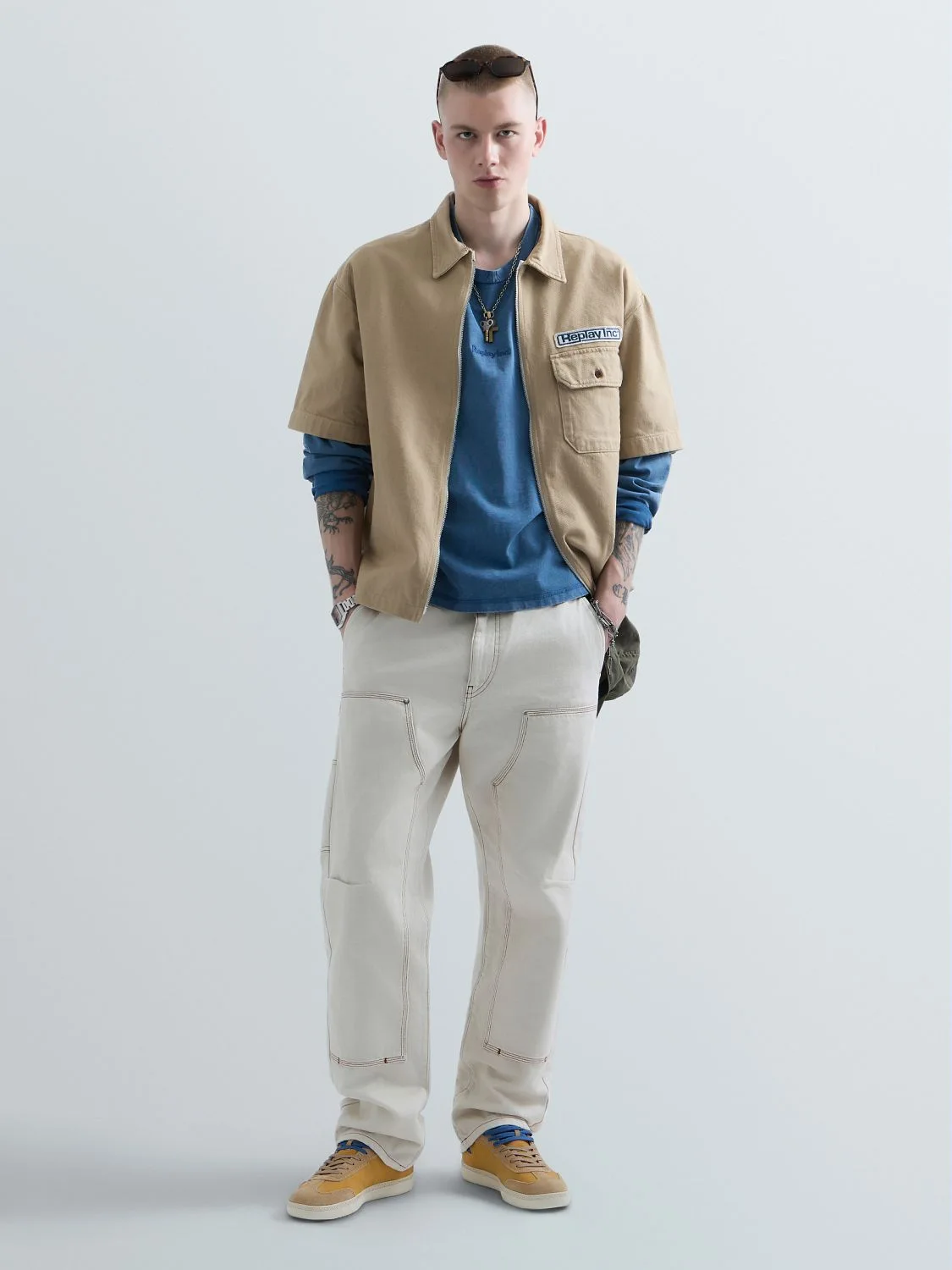 REPLAY KU4006.000.D855669-Shirt KU4006.000.D855669 KHAKI 1