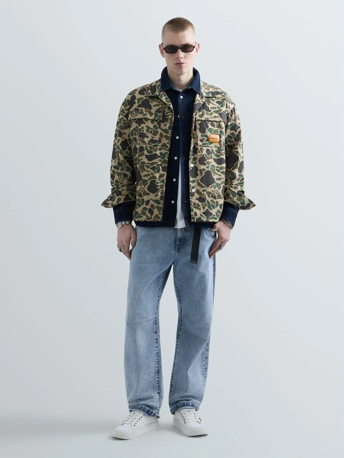 REPLAY KU4007.000.D75089-Shirt KU4007.000.D75089 CAMO KHAKI/BROWN GREEN 1