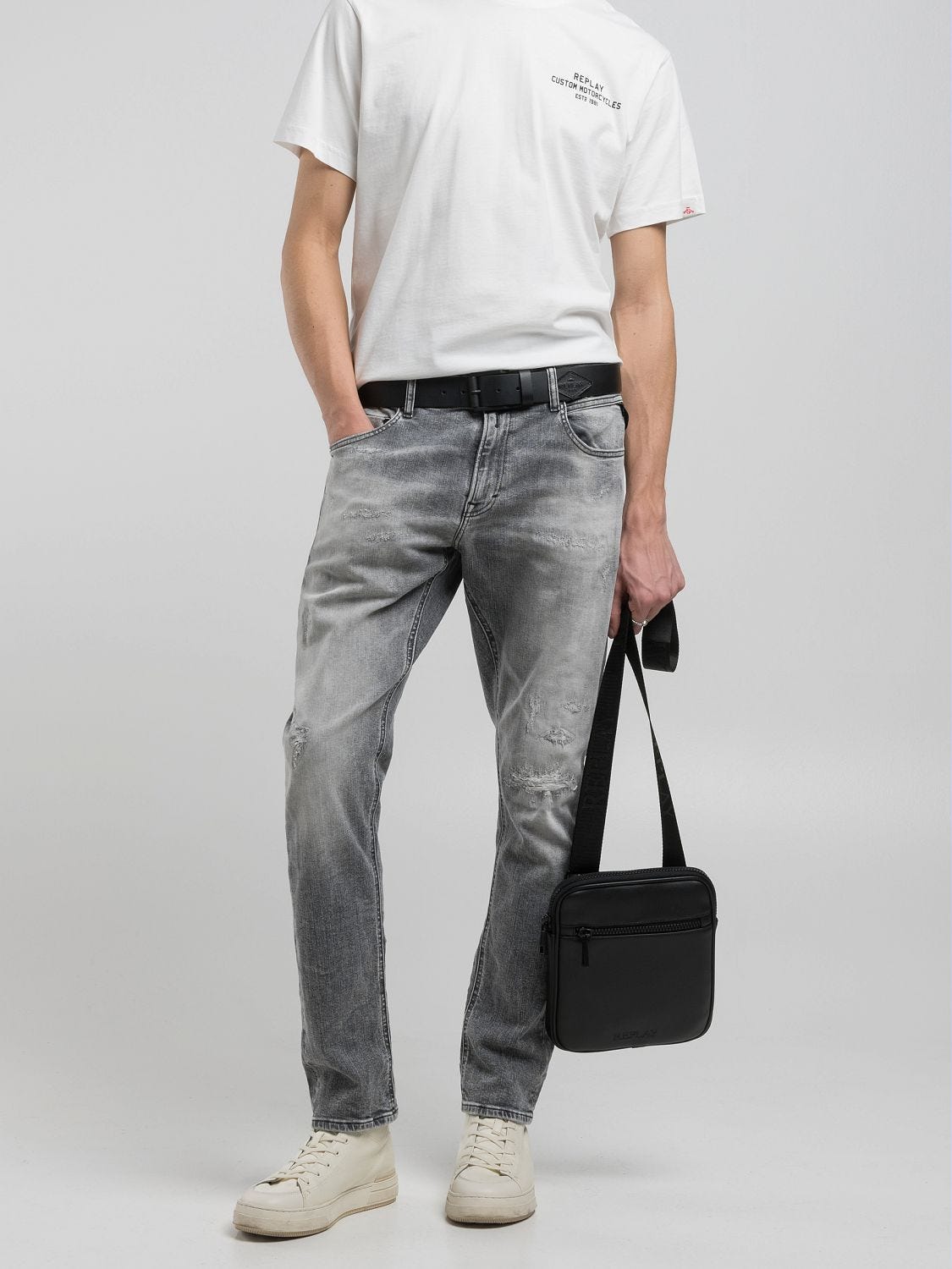 WOOL DENIM WIDE TROUSERS | CTHY