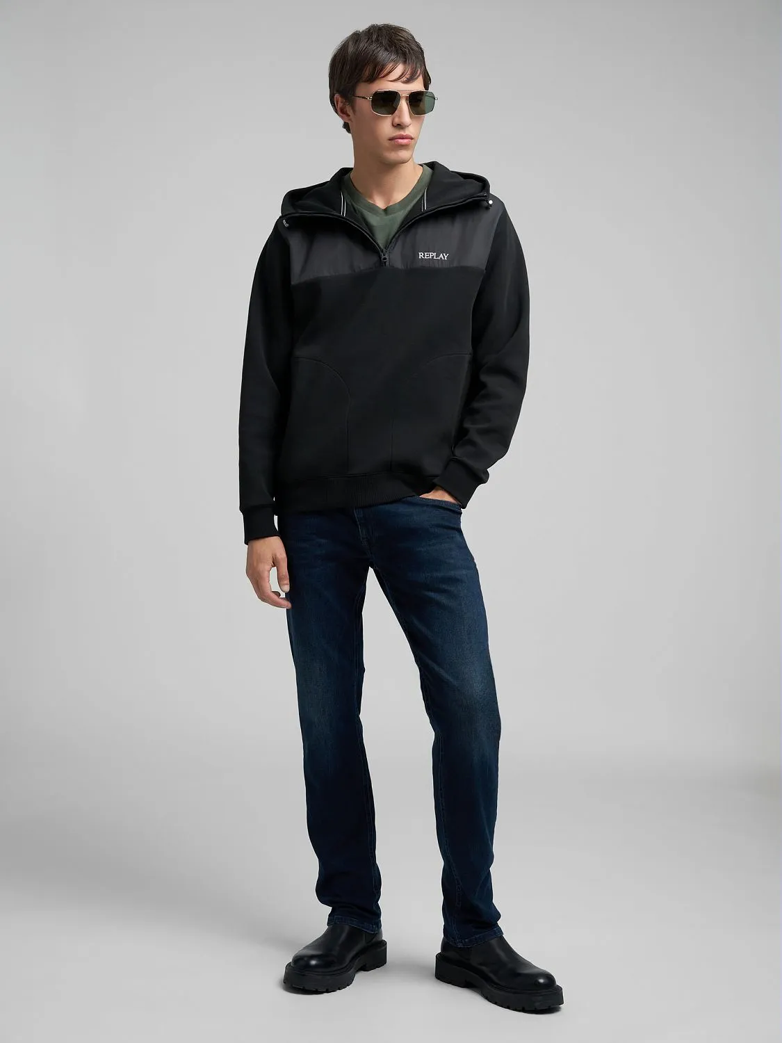 RePLAY　HIGHNECK ZIPUP BLOUSON　サイズ2 HIGHNECK ZIPUP BLOUSON RePLAY（HIGH-NECK FULL-ZIP SWEATSHIRT）