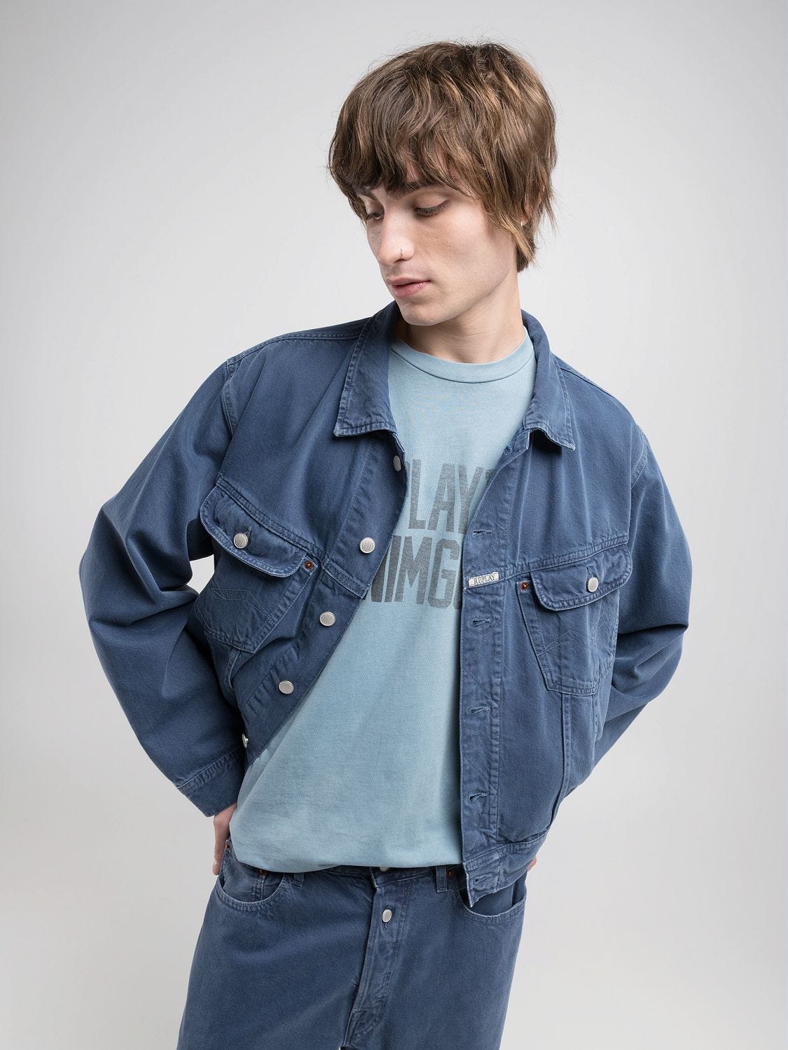9zero1 denim jacket Blue powder | Replay Jeans