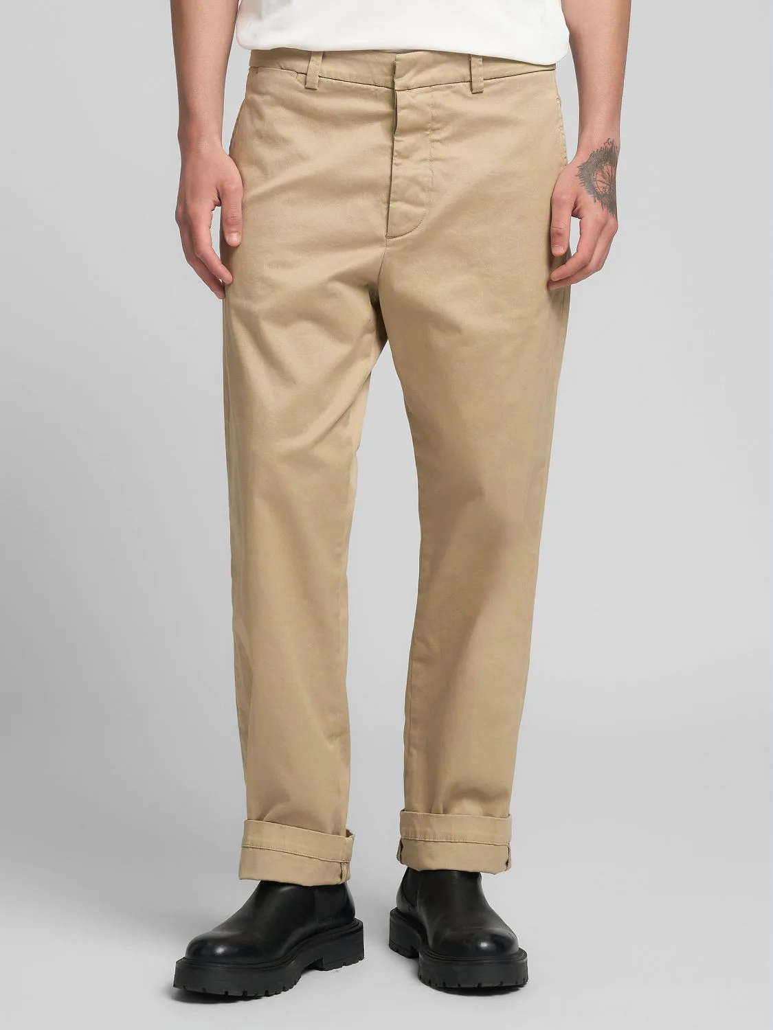 REGULAR-FIT TWILL TROUSERS