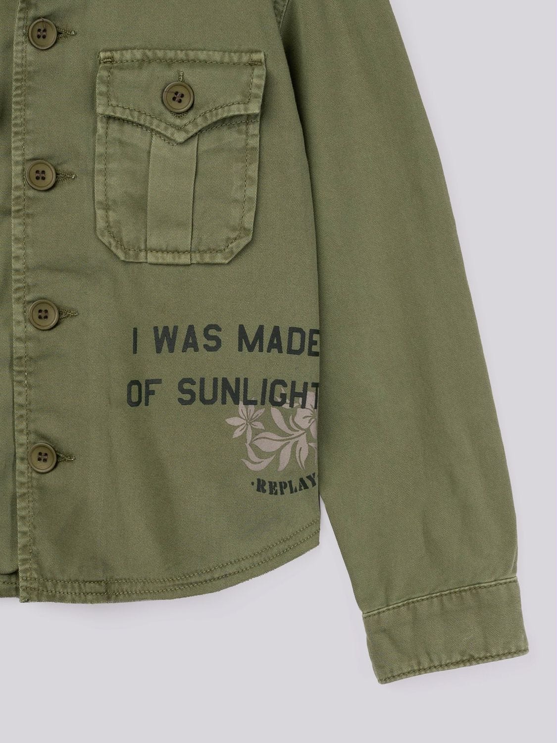 Cotton regular fit jacket Military green | Replay Jeans