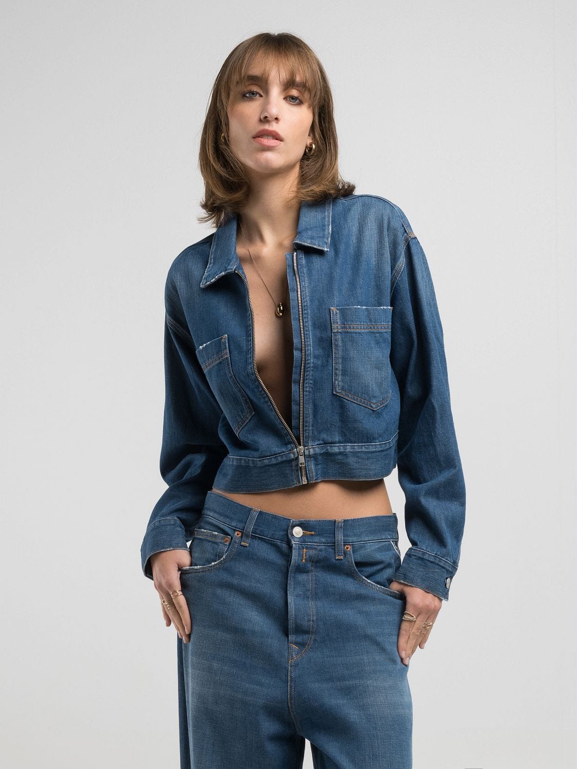 【返品送料無料】 blue Medium jacket denim Straight-fit | Jeans Replay ジャケット・アウター