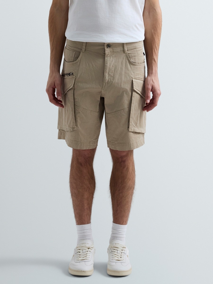 REPLAY Joe cargo bermuda shorts in twill M9907 .000.84387 DESERT 3