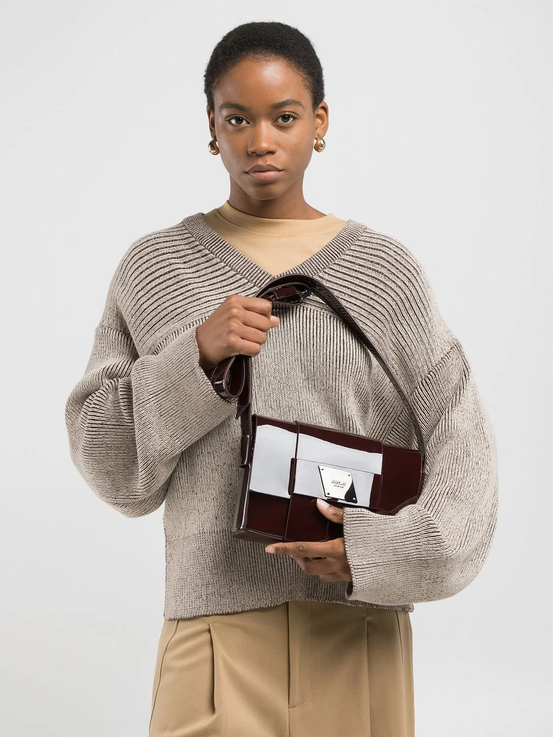 Patent crossbody bag New maroon | Replay Jeans
