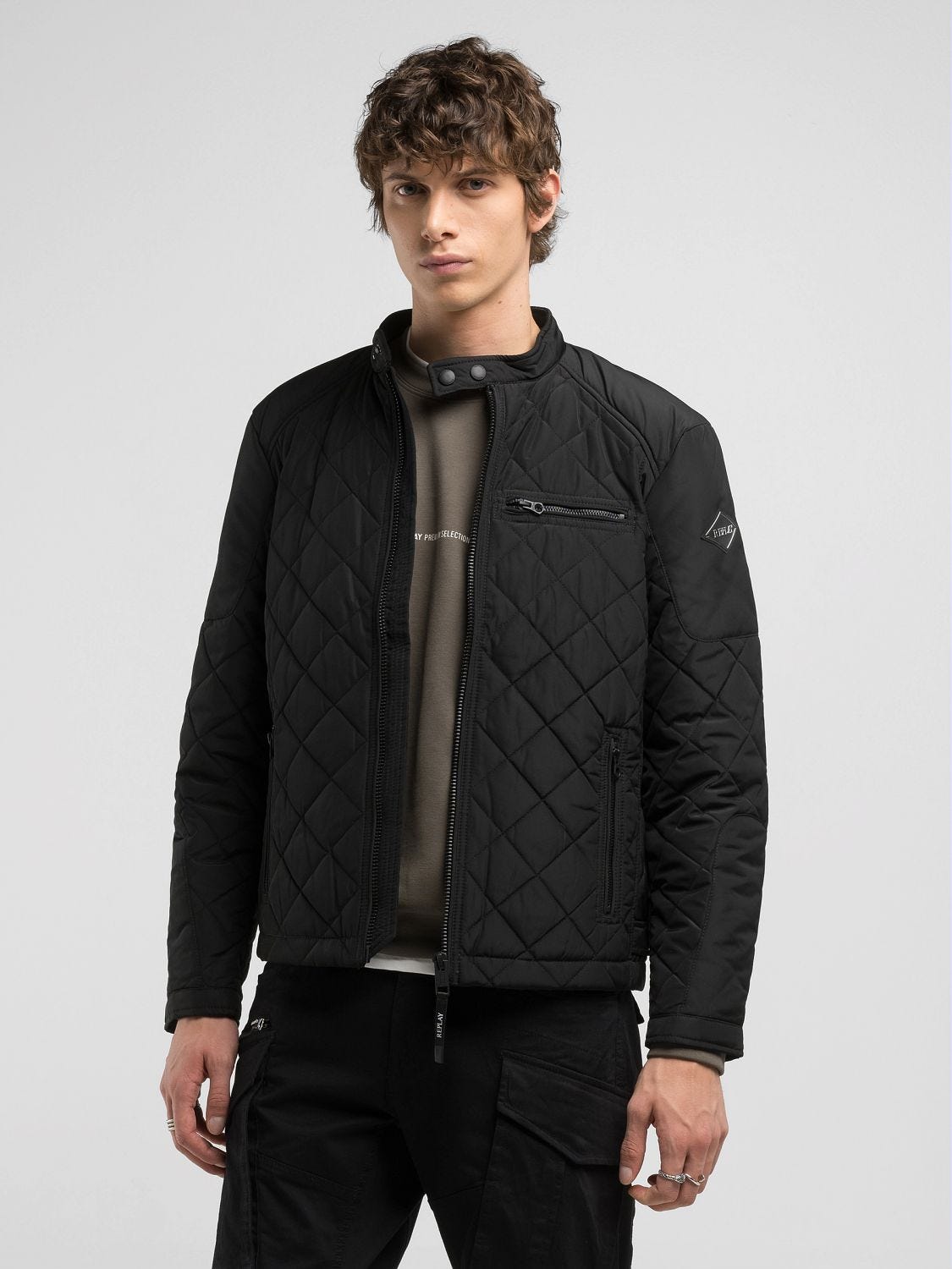 Full-zip hoody with logo Black | Replay Jeans