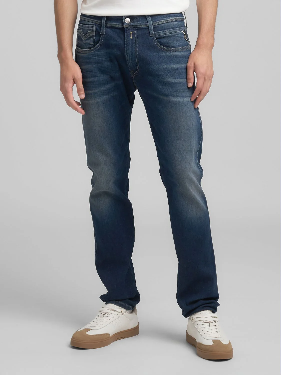 REPLAY ANBASS SLIM-FIT JEANS M914E .000.661 604 DARK BLUE 2