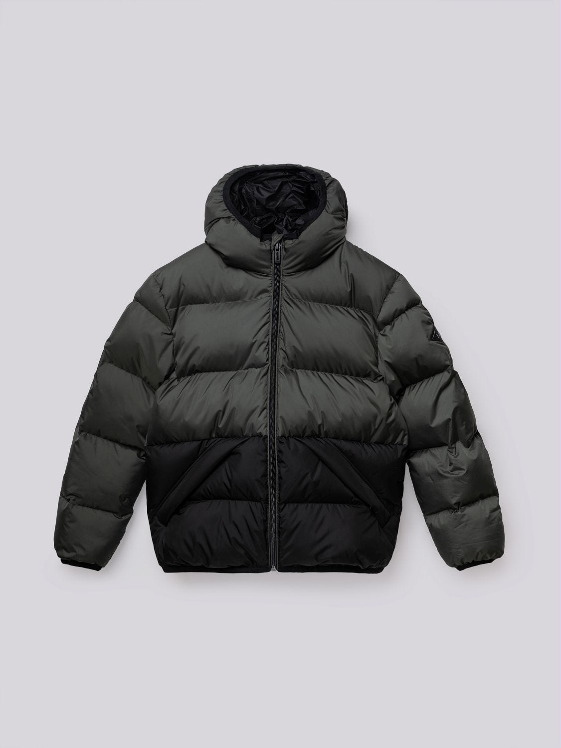 Hooded padded jacket Pistachio + black | Replay Jeans