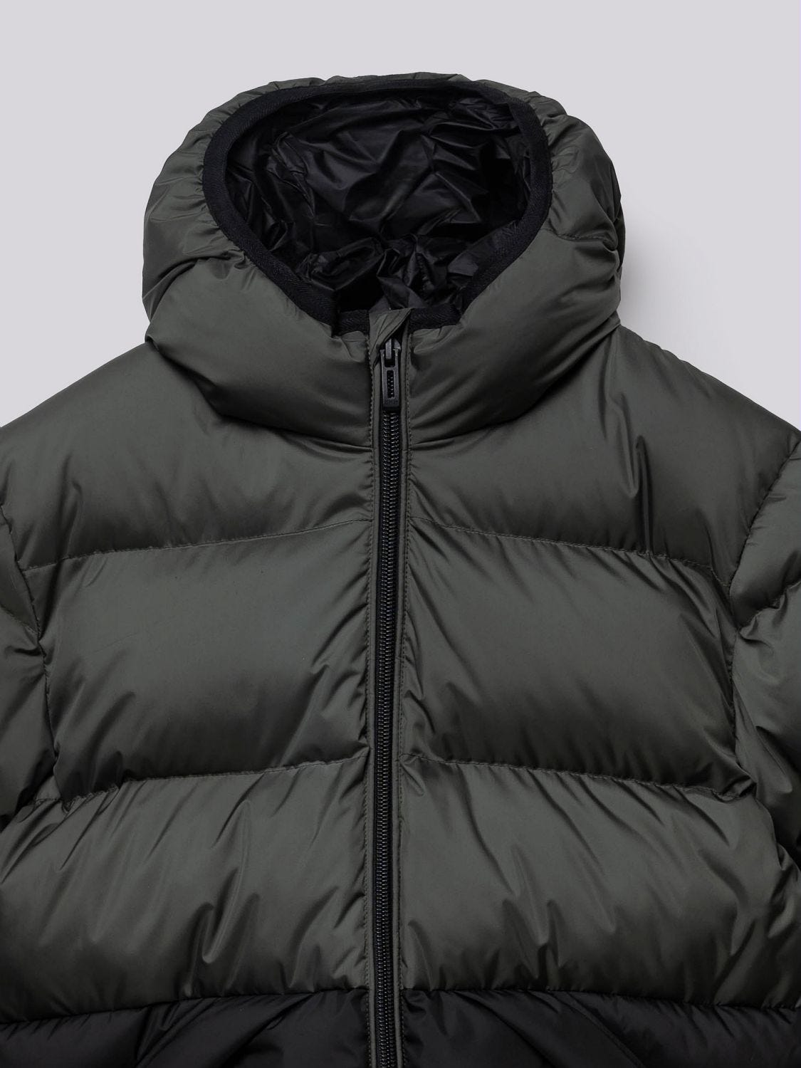 Hooded padded jacket Pistachio + black | Replay Jeans