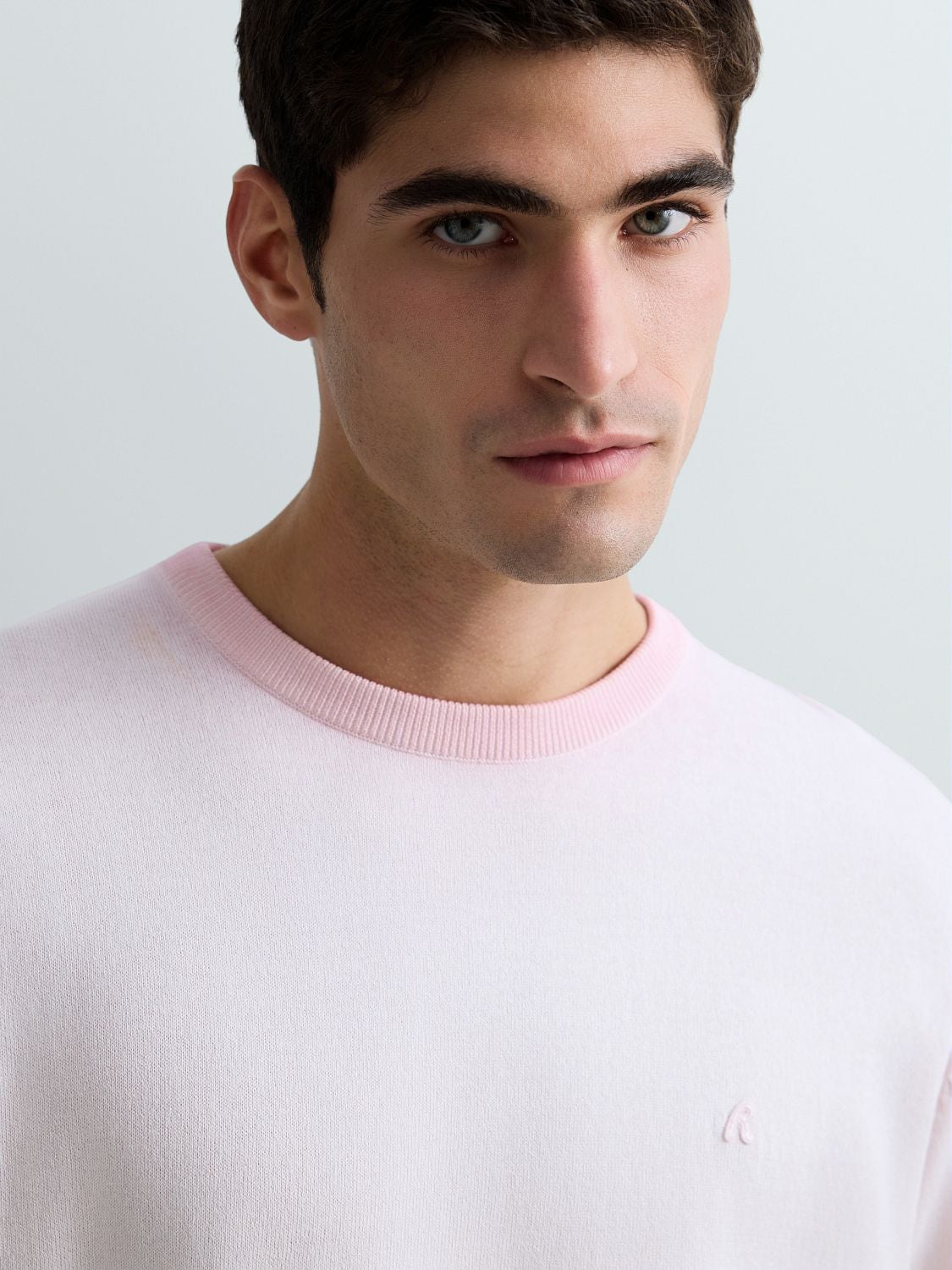 REPLAY OMBRE COTTON CREW-NECK SWEATER UK4705.000.G20785A PALE PINK 5
